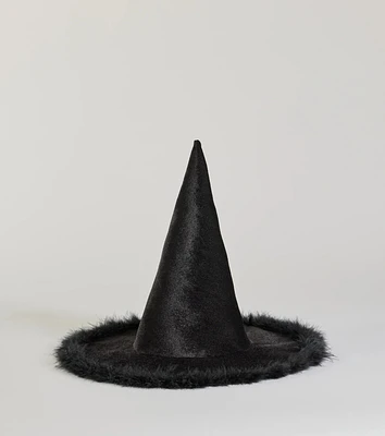 Spellbinding Beauty Velvet Marabou Witch Hat
