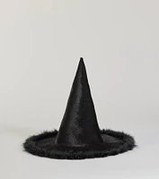 Spellbinding Beauty Velvet Marabou Witch Hat