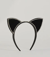 Feline Fatale Velvet Rhinestone Cat Ears