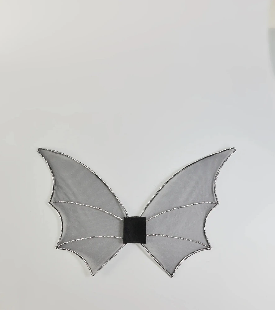 Cursed Fairy Rhinestone Mesh Wings