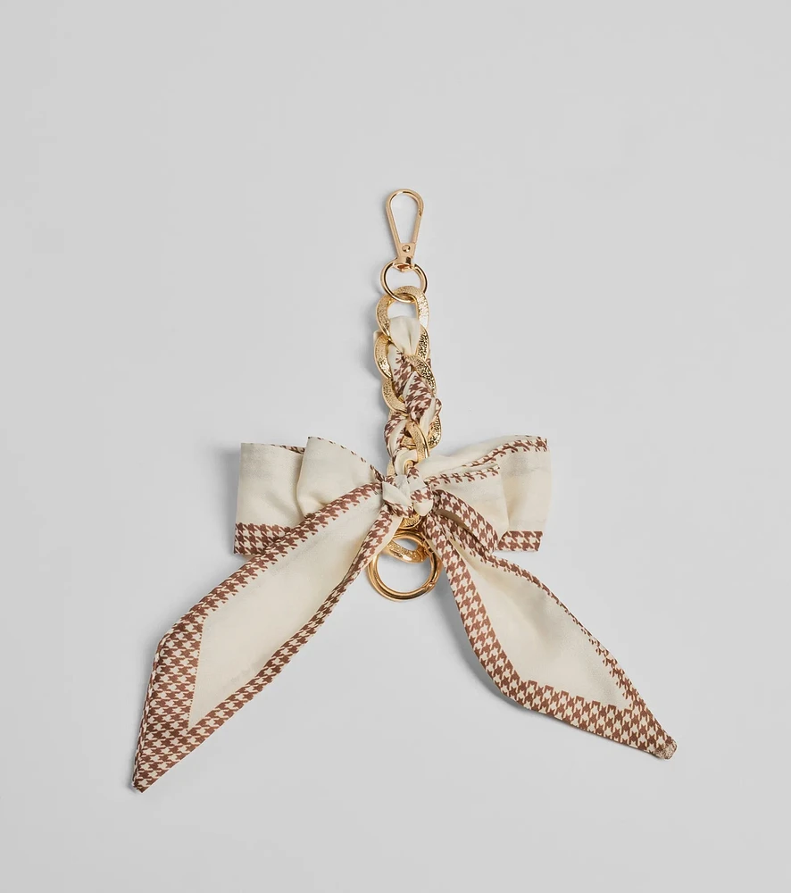 Fab Icon Houndstooth Bow Bag Charm