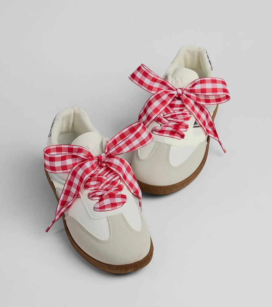 Two Pack Gingham Print Shoelaces