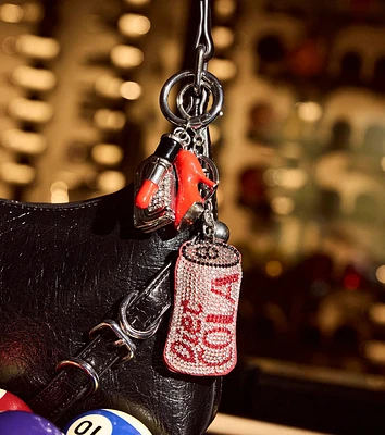 Rhinestone Diet Cola Puff Keychain