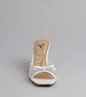 Adorable Bow Mesh Strap Stiletto Mules