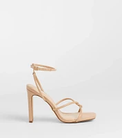 So Elegant Twist Strappy Block Heels