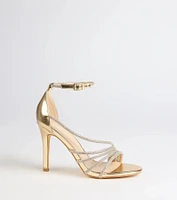 Radiant Night Rhinestone Metallic Stiletto Heels