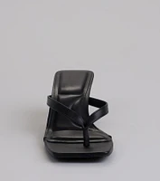 Feeling Chic Thong Square Toe Heels