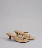 Feeling Chic Thong Square Toe Heels