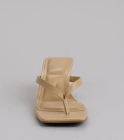 Feeling Chic Thong Square Toe Heels