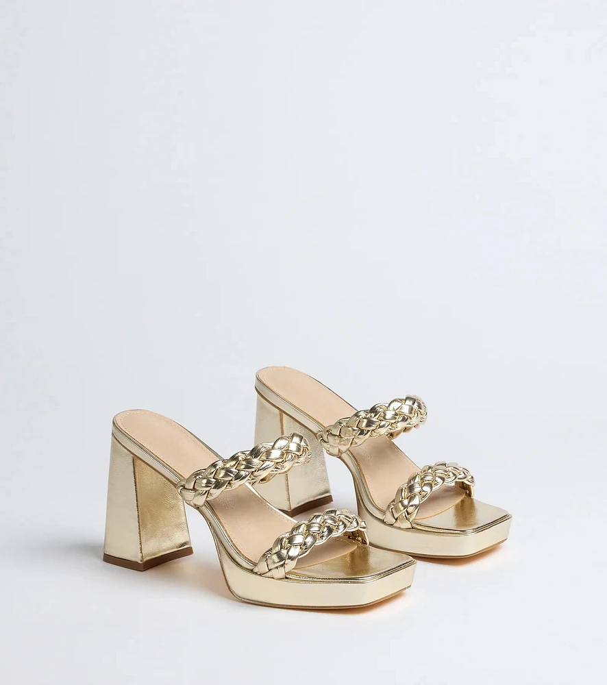 Social Season Braided Strap Mules