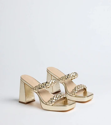 Social Season Braided Strap Mules