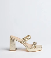 Social Season Braided Strap Mules