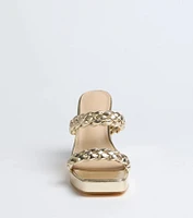 Social Season Braided Strap Mules