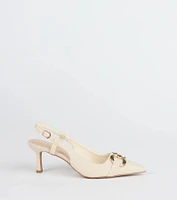 Summer Fave Linen Slingback Stiletto Pumps