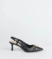 Trendy Buckle Slingback Stiletto Pumps