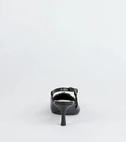 Trendy Buckle Slingback Stiletto Pumps