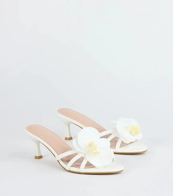 Vacay Ready Flower Strap Stiletto Mules