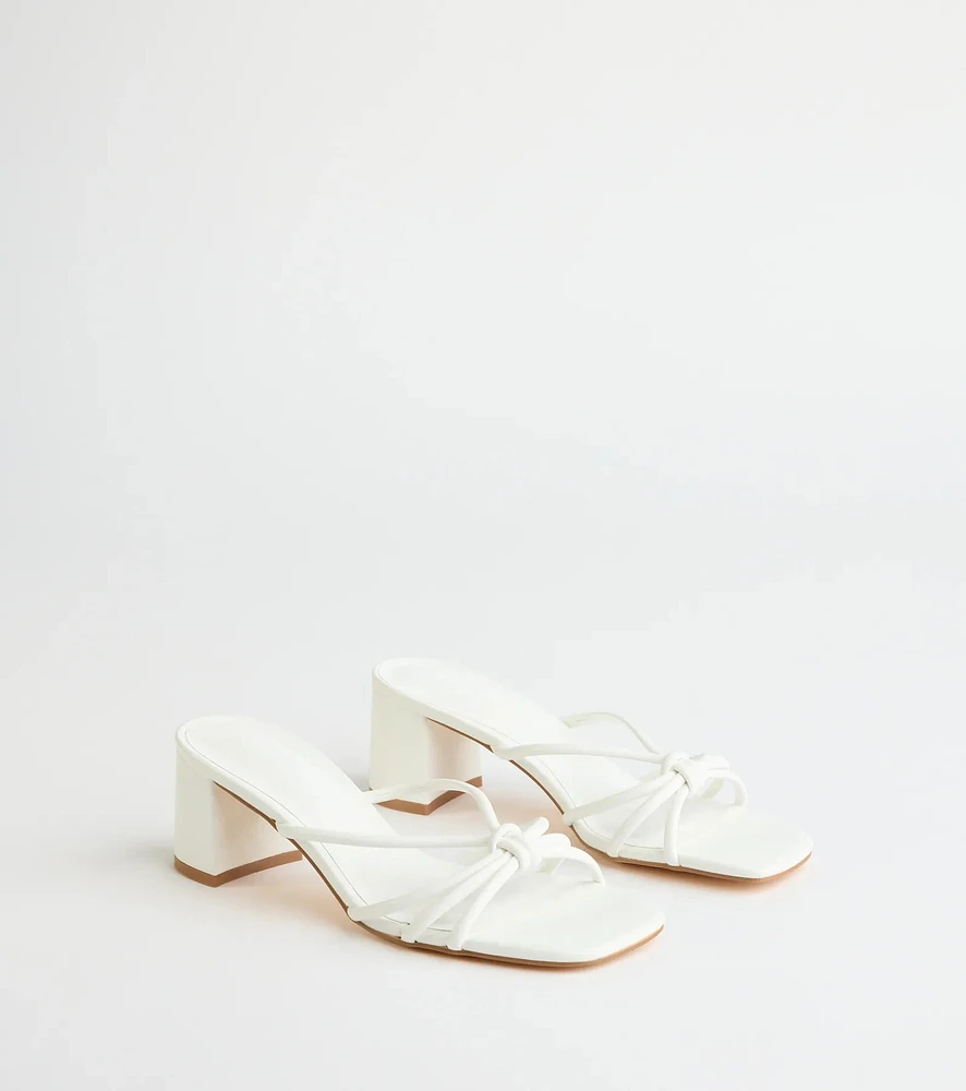 Sleek Staple Strappy Square Toe Mules
