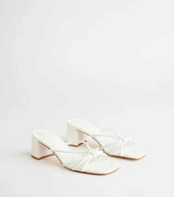 Sleek Staple Strappy Square Toe Mules