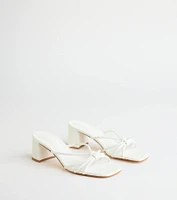 Sleek Staple Strappy Square Toe Mules