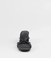 Sleek Staple Strappy Square Toe Mules