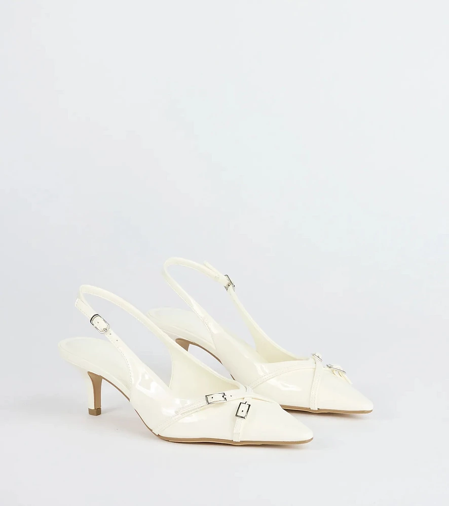 Chic Buckle Strap Sling-Back Stiletto Pumps