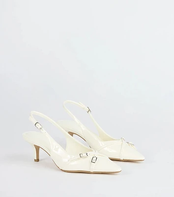 Chic Buckle Strap Sling-Back Stiletto Pumps