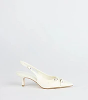 Chic Buckle Strap Sling-Back Stiletto Pumps