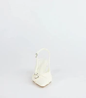 Chic Buckle Strap Sling-Back Stiletto Pumps
