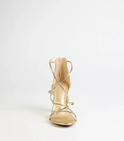 Whimsically Chic Butterfly Rhinestone Block Heels