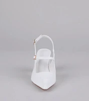 Point Made Buckle Strap Sling-Back Pumps