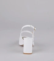 Point Made Buckle Strap Sling-Back Pumps