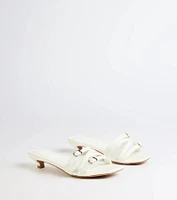 Trendy Steps Buckle Strap Kitten Heel Mules