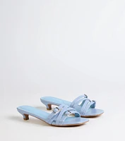 Trendy Steps Buckle Strap Kitten Heel Mules