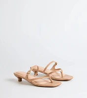 Chic Trend Thong Strap Kitten Heel Mules