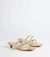 Chic Trend Thong Strap Kitten Heel Mules