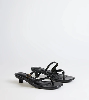 Chic Trend Thong Strap Kitten Heel Mules