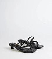 Chic Trend Thong Strap Kitten Heel Mules