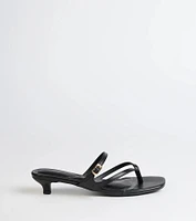 Chic Trend Thong Strap Kitten Heel Mules