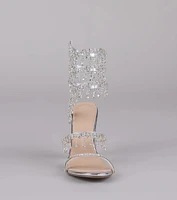 Keep It Gorgeous Rhinestone Spiral Block Heels