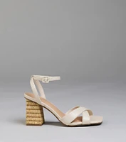 Sweeten Up Straw Block Heels