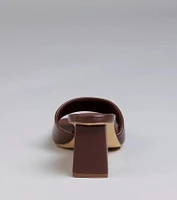 Chic Flair Square Toe Block Heel Mules