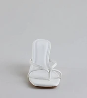 Out And About Strappy Thong Stiletto Mules