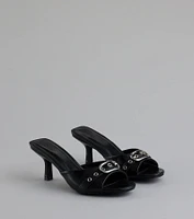 Brunch To Cocktails Buckle Stiletto Mules