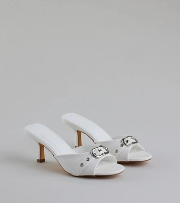 Brunch To Cocktails Buckle Stiletto Mules