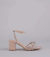 Sparkle Agenda Rhinestone Strappy Block Heels