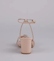 Sparkle Agenda Rhinestone Strappy Block Heels