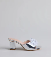 Sweet Glamour Rhinestone Bow Mules