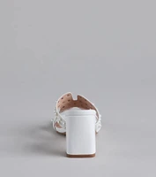 Playful Poise Pearl Block Heel Mules
