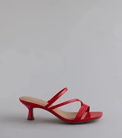 Cute Attitude Strappy Kitten Heel Mules
